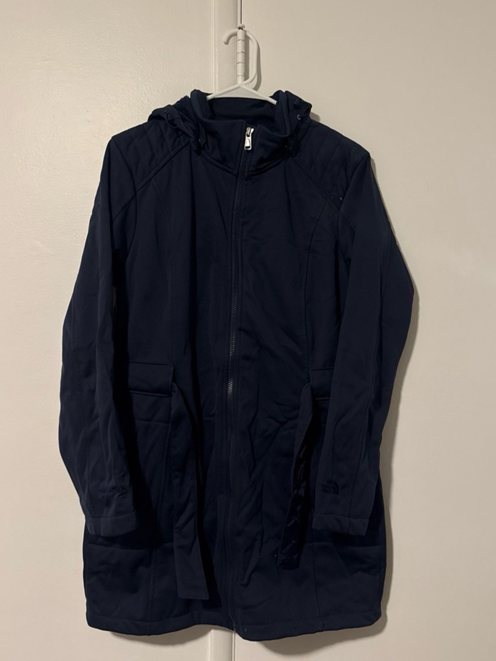 The North Face Sashana Navy Blue Jacket with belt
